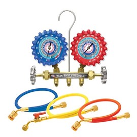 Uniweld Products, Inc. A2LM5EZ A2L 2-V Brass Manifold with 3-1/8" NPF® Gauges