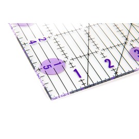 The Quilted Bear Quilting Rulers - Transparent Acrylic Non Slip Quilting & Patchwork Ruler with Clear Black Lines & 30, 45 & 60 Degree Angles (6" x 12")