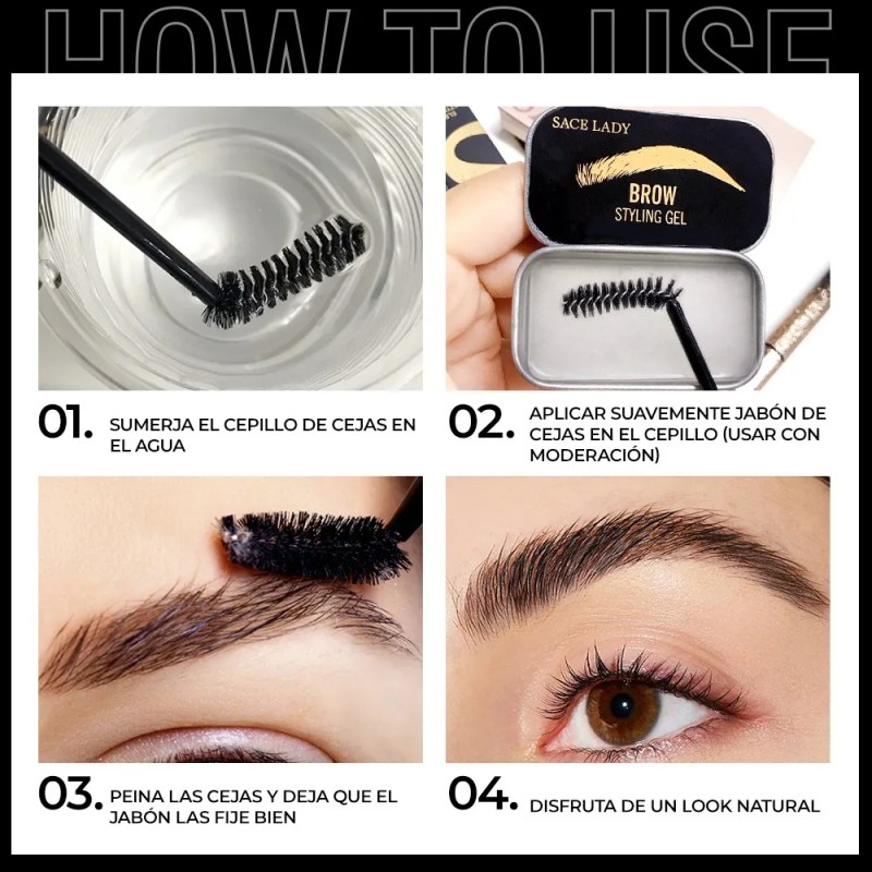 Sace Lady Gel Transparente Cejas Fijación Fuerte Larga Duración Resistente