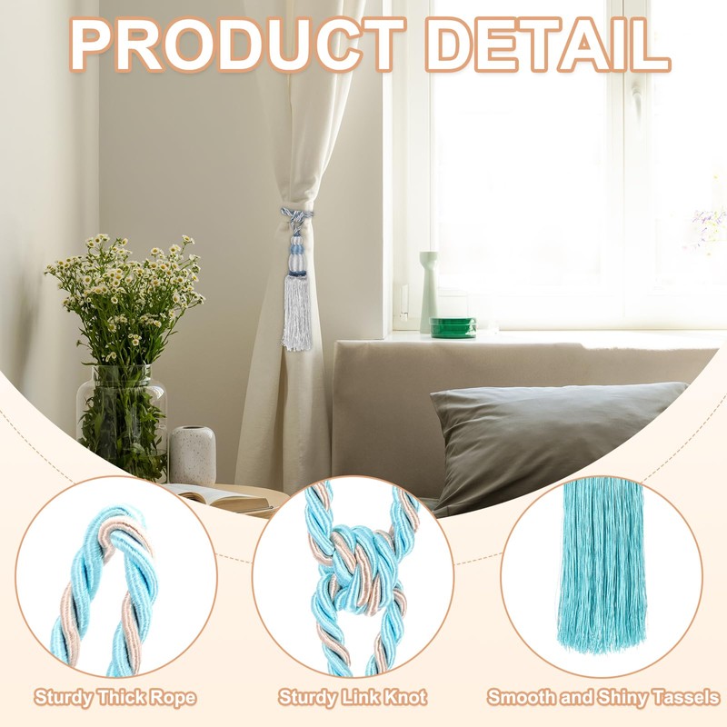 PATIKIL Curtain Tassel Tiebacks, 2 Pack 28" Gourd Shape Curtain