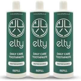 Elty Daily Care Toothpaste Refill Set x 3 | Hydroxyapatite,Remineralising| Made in The UK | Dentist Approved | Natural,Vegan | Suitable for Adults and Teens | No Chemicals, No Alcohol, 75ML