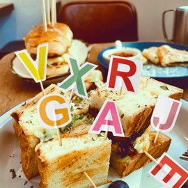 104 Pcs Mini Alphabet Toothpick Flags Decorations Color A-Z Party Theme 26 Letters Cupcake Toppers Cocktail Food Flags Decorations