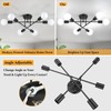 Modern Sputnik Chandelier 6-Light Industrial Ceiling Lights Fixture 22" Black