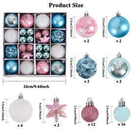 YQQZQ Party Ball Ornaments for Children's Day,42pcs Xmas Tree Window Hanging Colorfull Ball,Special and Fashion Decoration for Christmas New Year Wedding Party