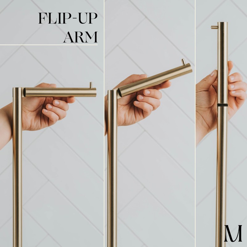 MARMOLUX ACC Free Standing Gold Toilet Paper Holder Stand White