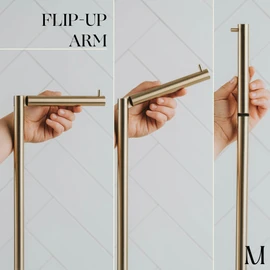 MARMOLUX ACC Free Standing Gold Toilet Paper Holder Stand White Marble Base and Storage | 4 Jumbo Roll Bathroom Hardware Toilet Tissue Organizer | Stainless Steel Bathroom Decor Accessory
