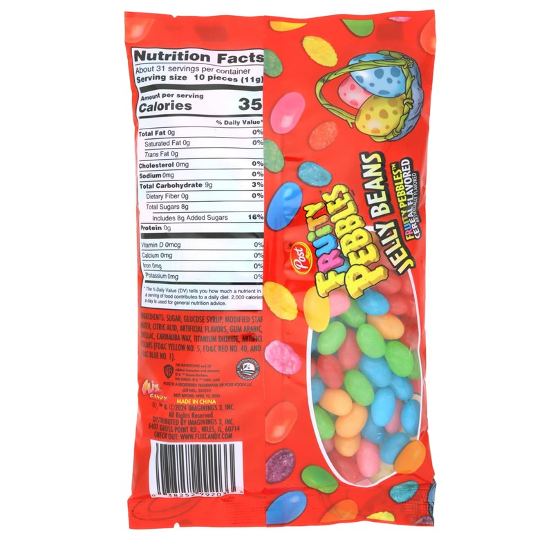 Fruity Pebbles Jelly Beans, Assorted Fruit Flavored Chewy Candies, Easter