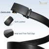 JASGOOD Men Leather Ratchet Sliding Suit Belt with Automatic Buckle