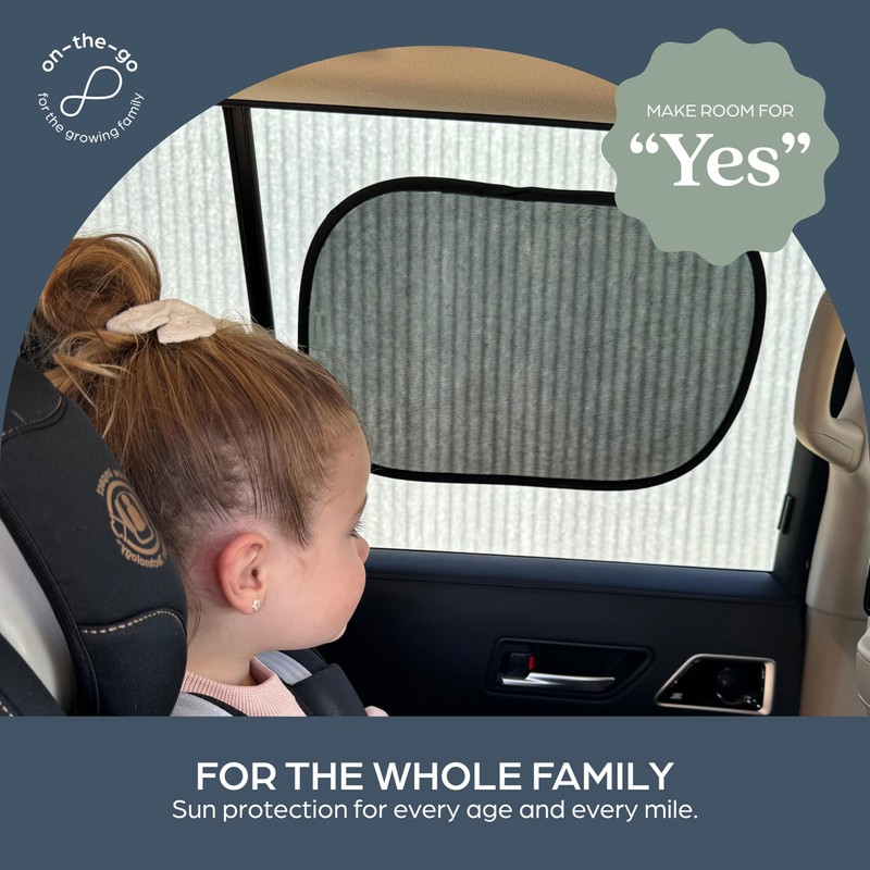 Dreambaby Insta-Cling Static Car Window Shades - UPF 50 Sun