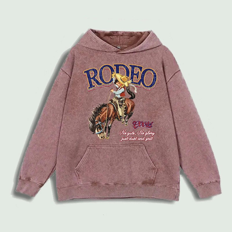 Rodeo Spirit Graphic Hoodie 100% Cotton US Warehouse 6 ColorsColor: