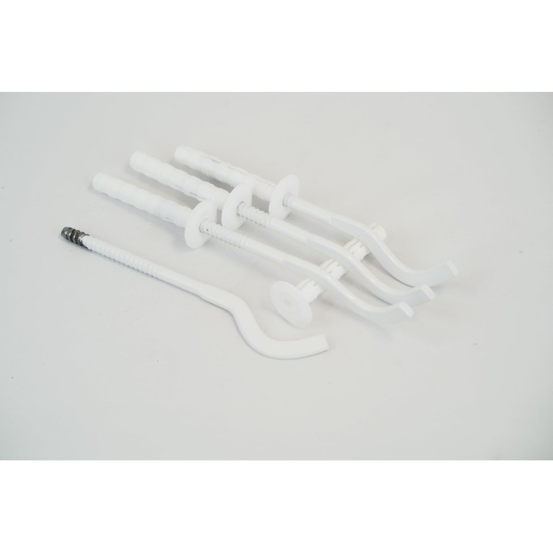 4 x Universal Designer Radiator Wall Brackets (White) with Free