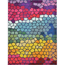 Unique Loom Estrella Colorful Area Rug, 9 x 12 Feet, Multi/Blue