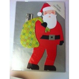 Meri Meri - Santa Claus with Toy sack Single Card - Red Envelope
