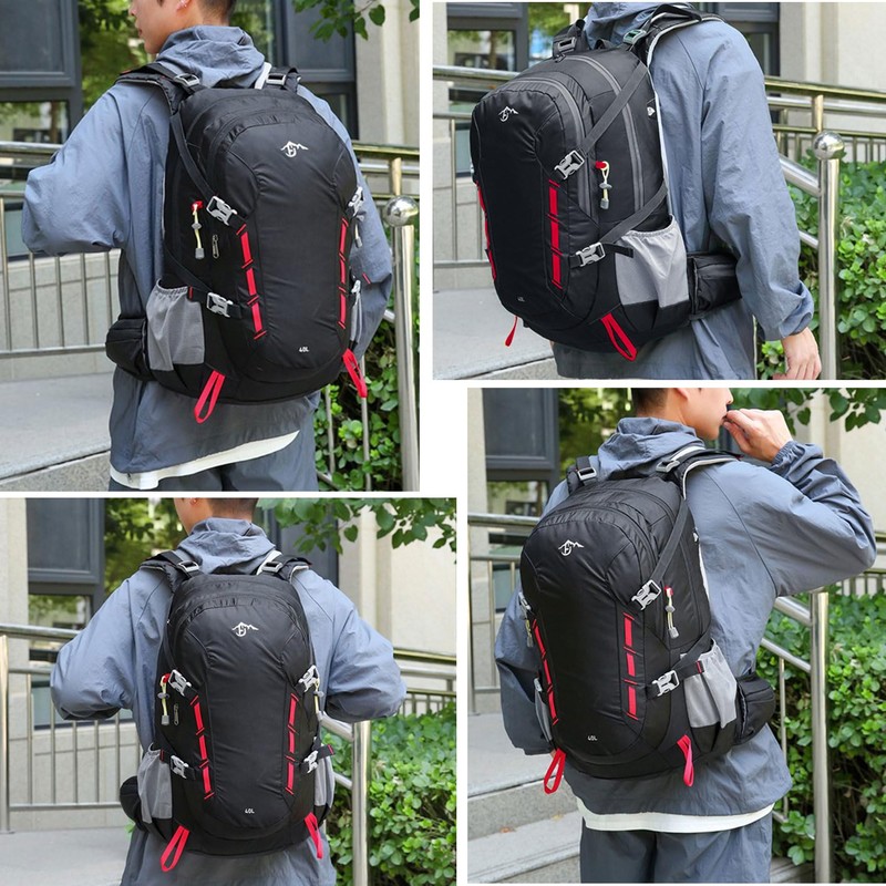 Long Keeper 40L Hiking Backpack Camping Daypack with Waterproof Rain