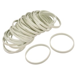 sourcing map Rubber Band White Stretchable Rubber Elastic Band 1.65inch Dia for Home Office Pack of 30