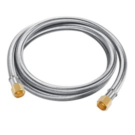 6 Feet Propane Hose Extension, Braided 3/8" Propane Extension Gas Line, 6ft Flexible LP Gas Line, Female to Female Flare on Both Ends, Brass Connector for Gas Grill, RV Application, Heater, Burner