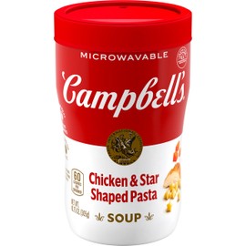 Campbell’s Sipping Soup, Chicken Soup With Star-Shaped Pasta, 10.75 oz Microwavable Cup