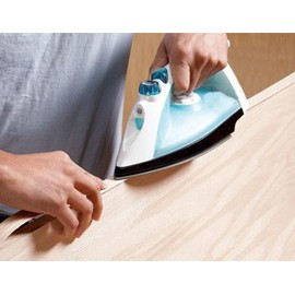 Edge Supply Black Melamine 1-1/2" x 250 ft Roll of Black Edge Banding - Pre-glued, Flexible, Easy Iron-on Edging for Cabinet Repairs & Furniture Restoration