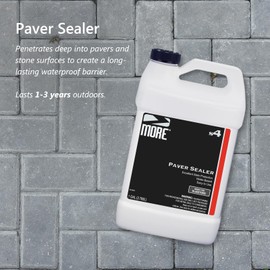 More Paver Sealer - Outdoor Concrete, Brick, & Paver Sealer for Driveways, Patios, Floors - Waterproof Exterior Concrete Sealant, Protects Natural Stone & Pavers - Easy Application - Gallon (128oz)
