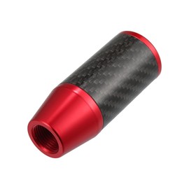 X AUTOHAUX Automatic Manual Gear Stick Shift Knob Carbon Fiber Pattern Red