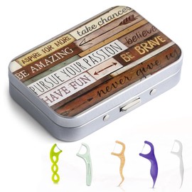 Gerkia Dental Floss Portable Case, Easy to Store Floss Picks of Various Sizes, Portable Dental Floss Dispenser is Perfect for Travelling, Hotels, Dinners, Appointments.Inspirational Quotes