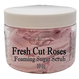 FRESH CUT ROSES Exfoliating Foaming Sugar Body Scrub, 10 oz jar