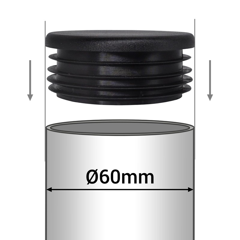 SKIR'CO Pack of 20 Round Pipe Inserts 60 mm Fence