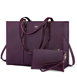 LOVEVOOK Laptop Tote Bag for Women, Fashion Work Bag 15.6 Inch Large Computer Purse, PU Leather Briefcase Shoulder Bag for Business with External Pocket