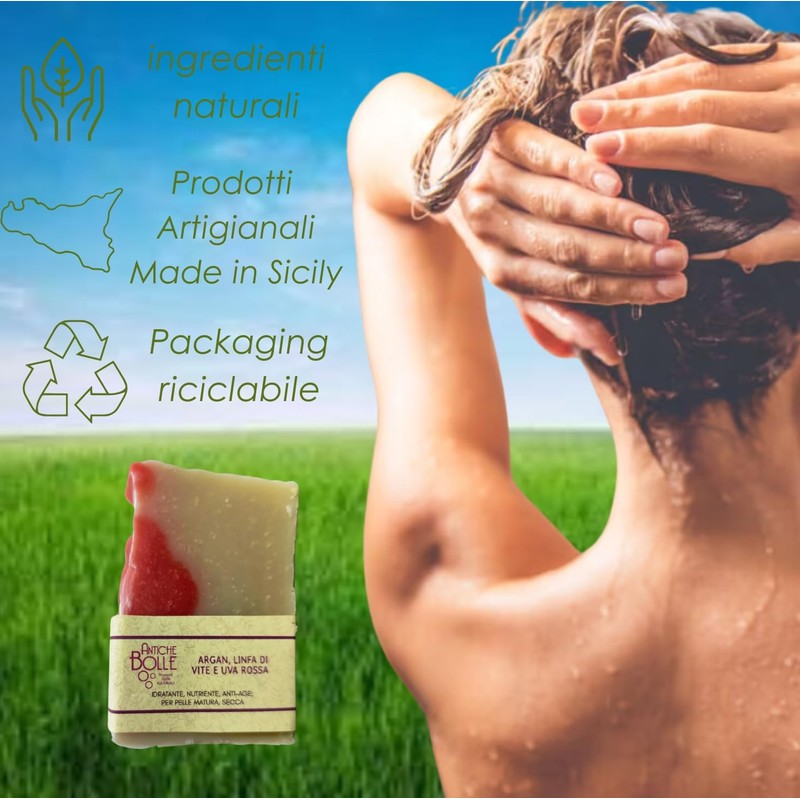 Antiche Bolle - Natural solid soap with olive oil, argan