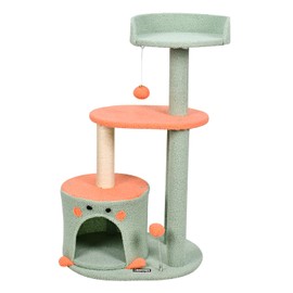 GOOPAWS 33-in Heavy-Duty Cat Tree for Large Cats, Multi-Level Tower with Sisal Scratching Posts, Plush Perch, Hammock & Condo Anti-Tip Design