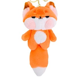 Amily Naughty Fox Keychain, Matching Keychain, Fluffy, Cute, Teddy Bear, Stylish, Plush Toy, Present, Strap, Keyring, orange