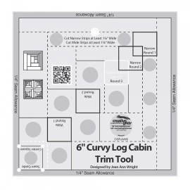 Creative Grids US Seller - Creative Grids 6in Curvy Log Cabin Trim Tool Quilt Ruler CGRJAW6