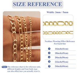 Rajputana S925 Sterling Silver 3 mm/5 mm Thick Figaro Chain for Men Colourfast Silver Chain Men's Robust Necklace Men's Jewellery for Men 18/20/22/24 Inches, Sterling Silver, No Gemstone