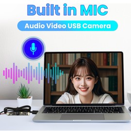 Mermaid 8MP USB Camera Module with Microphone, Wide Angle 105 Degree Lightburn Camera PC Computer Camera Small Format 3D Printer Camera for Windows Android, Linux, MacOS