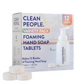 THE CLEAN PEOPLE Scented Variety Pack Foaming Hand Soap Refill Tablets - Mess Free, Gentle on Skin, Makes 12 x 8 fl oz Bottles of Soap (12 Count, Variety Pack)