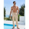JMIERR Mens Linen Pants Elastic Waist Casual Linen Loose Boho