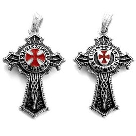 Signum Templi 925 SS Sterling Silver Templar Cross Pendant Necklace Pendant