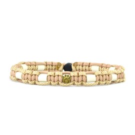 EM-Ceramic-Tick Collar for Dogs and Cats Tick Protection Anti-Tick EM Band Adjustable Original US Paracord Made in Germany (21-30 cm, Beige)