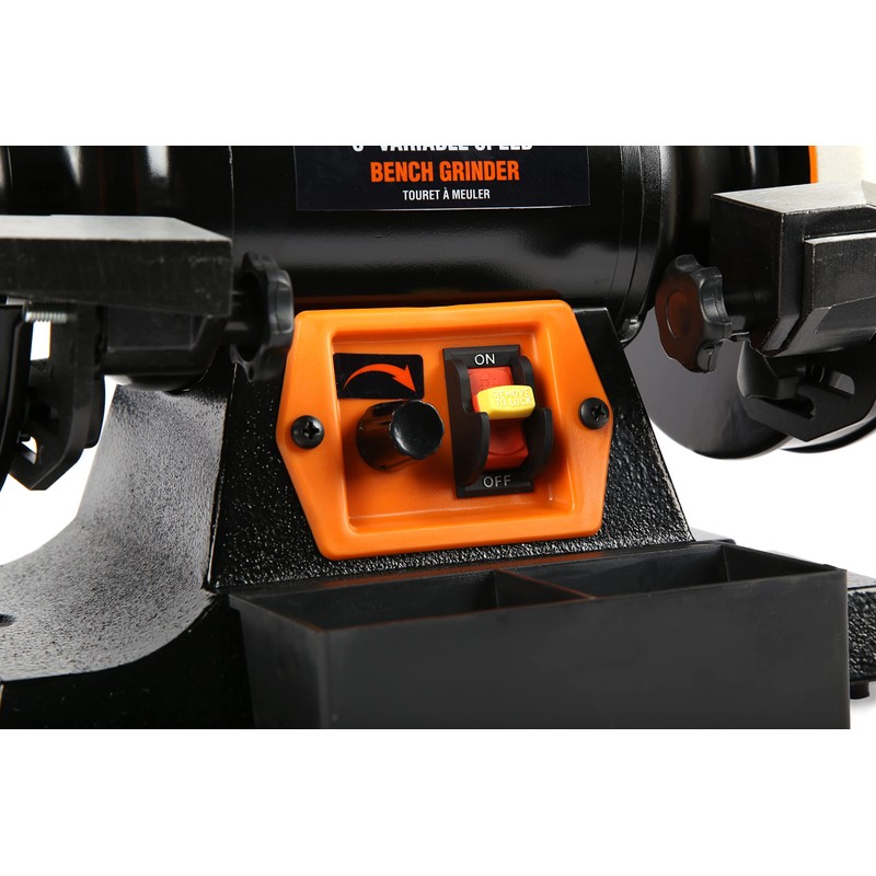 WEN BG625V 2.5-Amp 6-Inch Variable Speed Bench Grinder with Flexible
