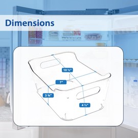 Lifetime Home 18 PACK Clear Plastic Storage Organizer Bins for Refrigerator - BPA-Free - Perfect for Home, Office, Refrigerator, Pantry, Bathroom, Laundry Room, and Kitchen Organization & Storage