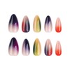 GlamRays 24 Pieces Pink Medium Rainbow Gradient Almond False Nails
