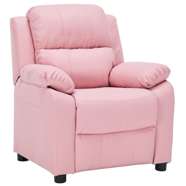JC Home Macaron Kids Reclining Chair Leather Recliner Sofa Push
