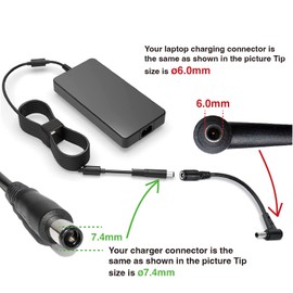 7.4 x 5.0mm to 6.0 X 3.7mm Tip Connector Converter for ASUS Rog Zephyru Strix TUF