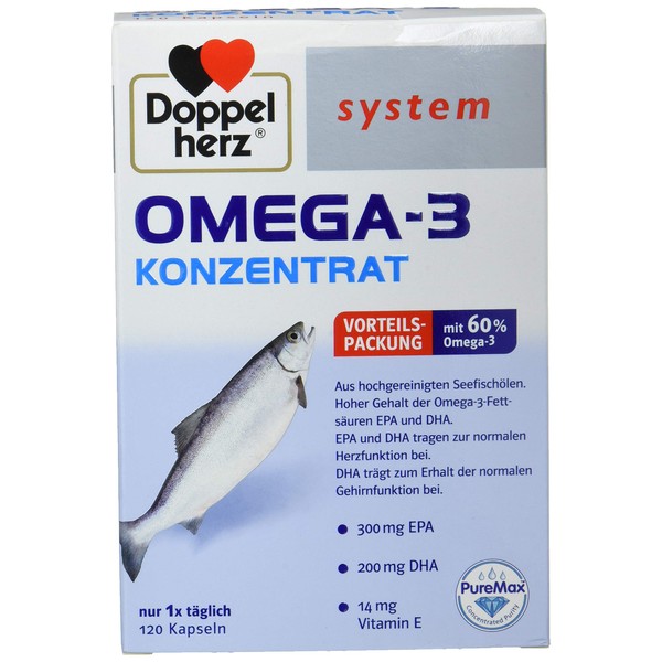 Double Heart Omega 3 Concentrate, (1 x 120 Items) 1 Pack