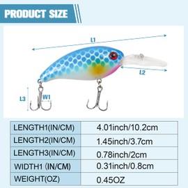 Crankbait Fishing Lures Kit,8pcs Deep Diving Crankbait Topwater Bass Fishing Lures Minnow Crank Baits Swimbait Hard Baits Fishing Lure Kit for Freshwater Saltwater Trout Bass Salmon Walleye