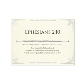 Morse Code Bracelets for Women, Ephesians 2:10 Christian Bible Verse Bracelets, Scripture S925 Sterling Silver Inspirational Faith Jewelry, Religious Gifts for Women
