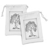 Lunarable Nature Fabric Pouch Set of 2, Tree of Life