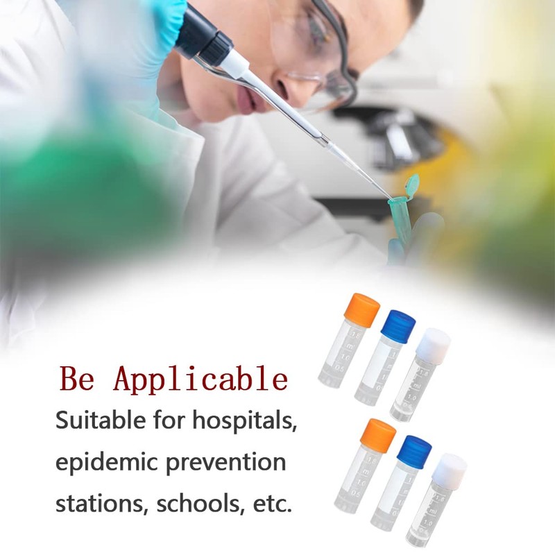 通用 20 Pcs 1.8 ml Graduated Plastic Clear Test Tubes