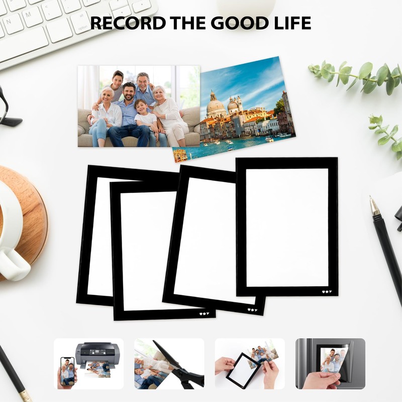 Magnetic Picture Frames 4x6, Fridge Magnets, DIY Photo Frame, 10