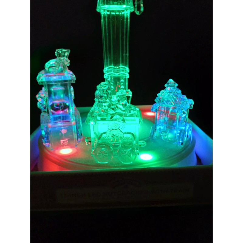 Holiday Time NUTCRACKER color changing LED LIGHT UP Animation TRAIN